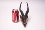 Wall-Mounted Hand-Carved Wooden Antelope Head - Image 4