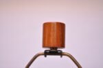 Large Gordon and Jane Martz Walnut and Ceramic Table Lamp with Finial - Image 9