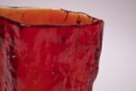 Mid-Century Modern Blown Glass Red Vase With 'Bark' Texture - Image 11