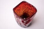 Mid-Century Modern Blown Glass Red Vase With 'Bark' Texture - Image 6