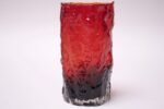 Mid-Century Modern Blown Glass Red Vase With 'Bark' Texture - Image 2