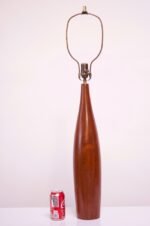 Tall Danish Modern Turned Teak Lamp by ESA - Image 3