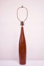 Tall Danish Modern Turned Teak Lamp by ESA - Image 2