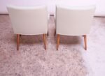Pair of Vintage Diminutive Walnut and Leather Slipper Chairs by Milo Baughman - Image 10