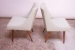 Pair of Vintage Diminutive Walnut and Leather Slipper Chairs by Milo Baughman - Image 7