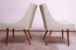 Pair of Vintage Diminutive Walnut and Leather Slipper Chairs by Milo Baughman - Image 8