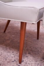 Pair of Vintage Diminutive Walnut and Leather Slipper Chairs by Milo Baughman - Image 14
