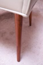 Pair of Vintage Diminutive Walnut and Leather Slipper Chairs by Milo Baughman - Image 13