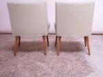 Pair of Vintage Diminutive Walnut and Leather Slipper Chairs by Milo Baughman - Image 9