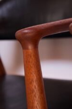 Set of Four Teak and Leather Armchairs by Kurt Olsen for Slagelse Møbelværk - Image 23