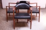 Set of Four Teak and Leather Armchairs by Kurt Olsen for Slagelse Møbelværk - Image 2