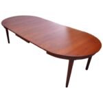 Danish Teak Round Extendable Dining Table by Skovmand Andersen