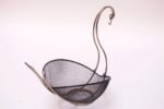 Mid-Century Modern Brass and Wire 'Swan' Basket After Frederic Weinberg - Image 2