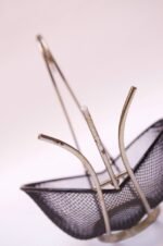 Mid-Century Modern Brass and Wire 'Swan' Basket After Frederic Weinberg - Image 12