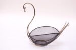 Mid-Century Modern Brass and Wire 'Swan' Basket After Frederic Weinberg - Image 5
