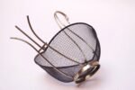 Mid-Century Modern Brass and Wire 'Swan' Basket After Frederic Weinberg - Image 7