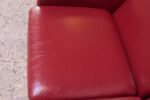 Danish Modern Cranberry Leather Settee by Hans Olsen - Image 17