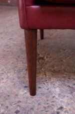 Danish Modern Cranberry Leather Settee by Hans Olsen - Image 29