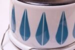 Mid-Century Norwegian Modern 9 Qt. Lidded Blue and White Enamel Casserole by Cathrineholm - Image 14
