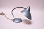 Midcentury German Gooseneck Table Lamp in Metallic Blue by Helo Leuchten - Image 23