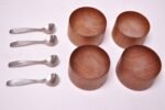 Set of Four Danish Modern Teak Egg Cups / Salts by Ole Hansen for P. Broste - Image 3