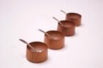 Set of Four Danish Modern Teak Egg Cups / Salts by Ole Hansen for P. Broste - Image 7