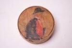 Antique English Snuff Box / Pipe Tobacco Case With Hand-Painted Decoration - Image 2