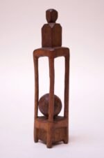 Folk Art 'Ball in Cage' Hand Carved Whimsy - Image 2