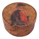 Antique English Snuff Box / Pipe Tobacco Case With Hand-Painted Decoration