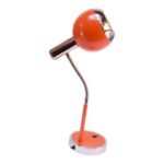 Mid-Century Modern Orange Gooseneck 'Eyeball' Table Lamp
