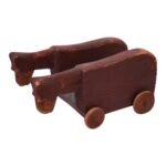 Vintage Hand-Carved Wooden Cattle Cart
