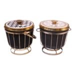 Duo of Mid-Century Decorative Ice Buckets by Georges Briard