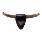 Vintage Spanish Leather Bull With Horns Mount