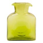 Vintage Blown Glass Lime Green Double Spout Pitcher by Blenko