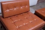 Midcentury Walnut and Leather Lounge Chair and Ottoman by Mel Smilow - Image 16