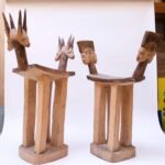 Set of 1940s Hard Wood African Lobi Stools with Carved and Pyrogravure Details - Image 3