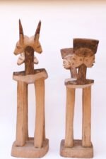 Set of 1940s Hard Wood African Lobi Stools with Carved and Pyrogravure Details - Image 5