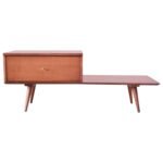 Paul Mccobb Planner Group Stained Maple Bench with Cabinet