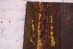 1974 Mixed-Media Acrylic and Raffia Abstract on Canvas Signed Rohan - Image 4