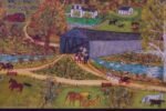 Mid-20th Century Amish Pastoral Scene Oil on Canvas by Harvey Milligan - Image 6