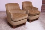Pair of Lounge Chairs in Mahogany and Velvet by Edward Wormley for Dunbar - Image 7