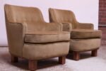 Pair of Lounge Chairs in Mahogany and Velvet by Edward Wormley for Dunbar - Image 10