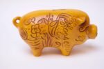 Mid-Century California Pottery Piggy Bank With Cork Stopper - Image 4