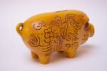 Mid-Century California Pottery Piggy Bank With Cork Stopper - Image 8