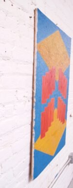 1987 Geometric Op Art Acrylic on Canvas by John W. Batista - Image 3