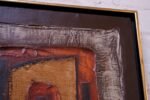 Mid-20th Century Mixed-Media Abstract Acrylic and Raffia on Canvas - Image 6
