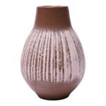 Mid-Century West German Volcanic-Textured Ceramic Vase in Taupe