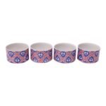 Set of Four Vintage Taste Setter Collection Heart and Clover Motif Soup Bowls