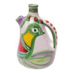 Hand Painted Italian Ceramic "Bird" Pitcher / Wine Decanter by Desimone