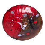 Small Red Vintage Dutch Enamel on Copper Decorative Dish